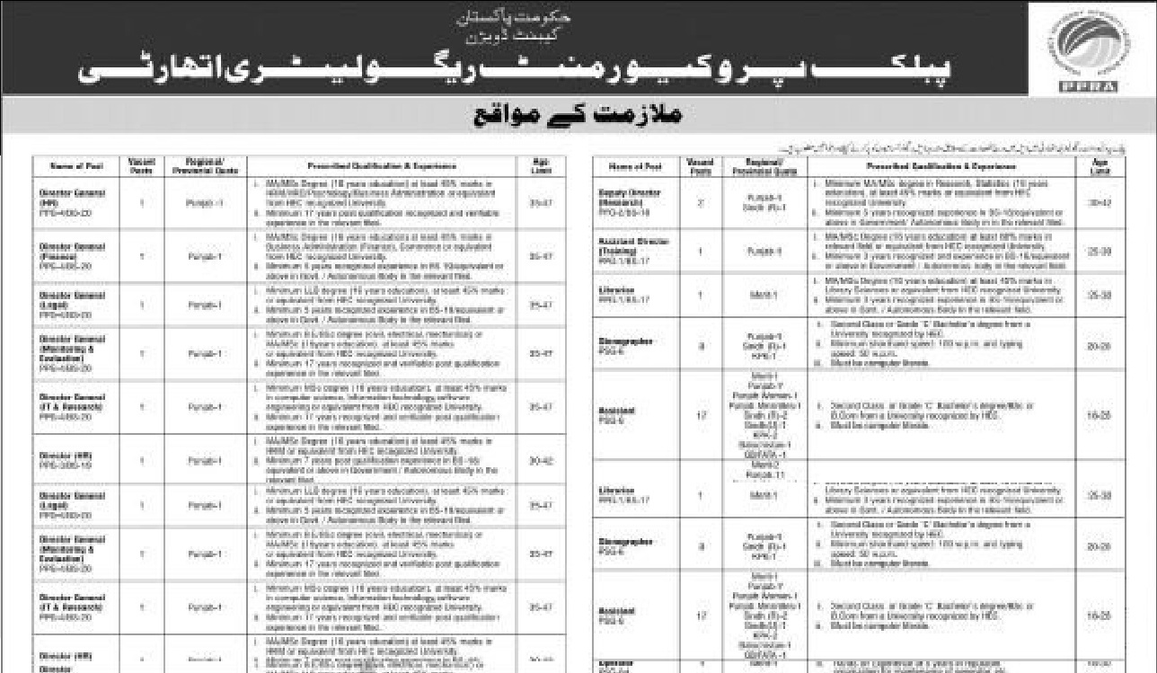 Ppra Jobs Public Procurement Regulatory Authority Jobs