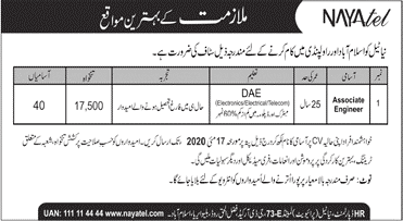 Nayatel Jobs 2020 Islamabad Online Apply Latest  Advertisement